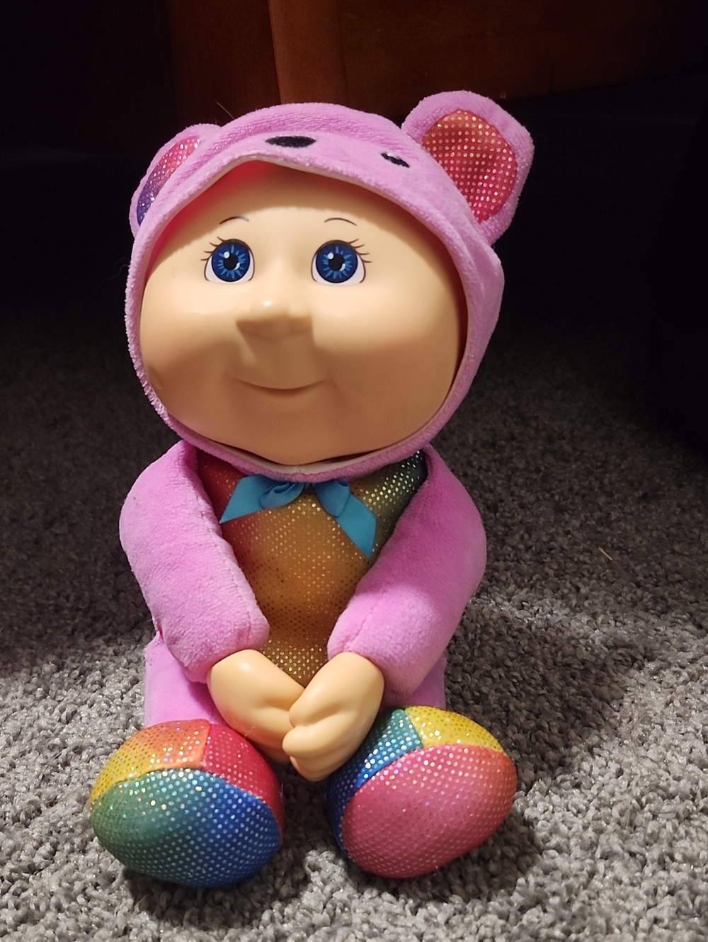 Pink Rainbow-Detail Plush Baby Doll